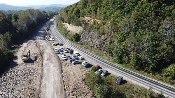 Bartın'da kestane için uzun araç kuyruğu