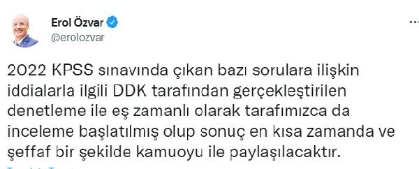 YÖK Başkanı Özvar: Eş zamanlı olarak tarafımızca da inceleme başlatılmıştır