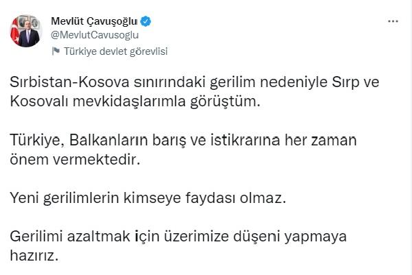 Bakan Mevlüt Çavuşoğlu, Sırp ve Kosovalı mevkidaşlarıyla görüştü