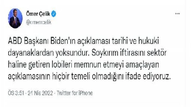 AK Parti’li Çelik’ten ’soykırım’ tepkisi: Normalleşmeyi sabote eder nitelikte