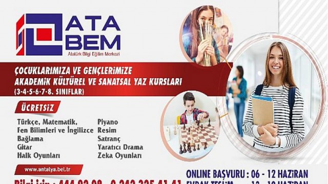 Atabem yaz kurslarına kayıtlar başladı