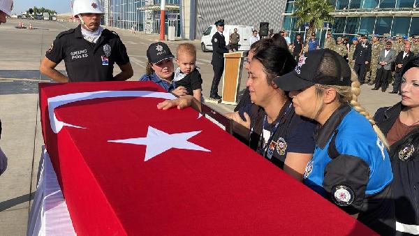 Mardin'deki kazada şehit olan polisi memuru, memleketine uğurlandı