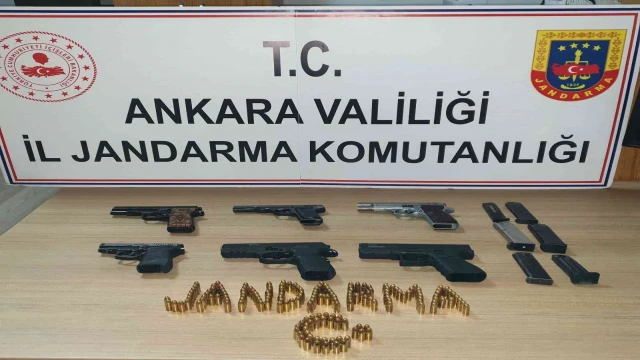 Başkent’te bir araçta 6 adet tabanca bulundu