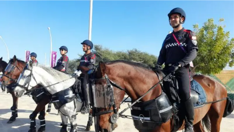 Katar'da görev yapan atlı polislerimize yoğun ilgi