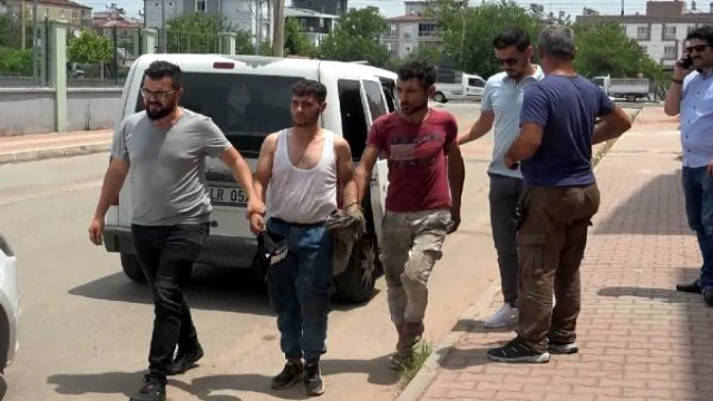 Çaldıkları araç arızalanınca iterek götürmek isteyen şüpheliler yakalandı