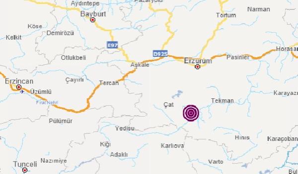 Erzurum'da 3.7 büyüklüğünde deprem