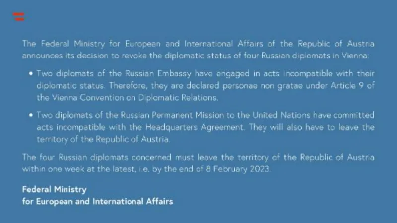 Avusturya’dan 4 Rus diplomata sınır dışı kararı