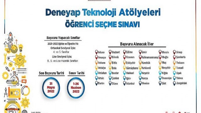 DENEYAP Teknoloji Atölyeleri Yeni Öğrencilerini Bekliyor Son Başvuru Tarihi 31 Mayıs