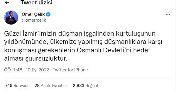 AK Parti'li Çelik: Osmanlı Devleti'ni hedef alması şuursuzluk