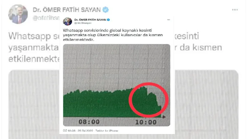 Bakan Yardımcısı Sayan: WhatsApp'taki kesinti global kaynaklı