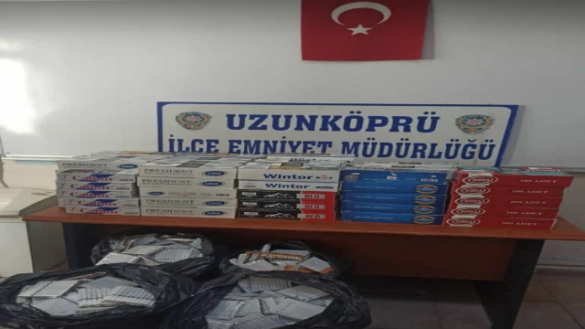 Edirne’de 25 bin 100 adet kaçak makaron ele geçirildi