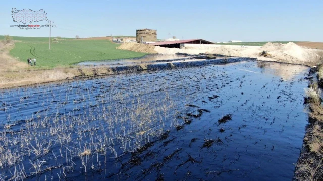 Edirne'de zift dolu havuzun patladığı şantiyenin faaliyetleri durduruldu