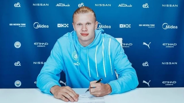 Erling Haaland, Manchester City’e imzayı attı