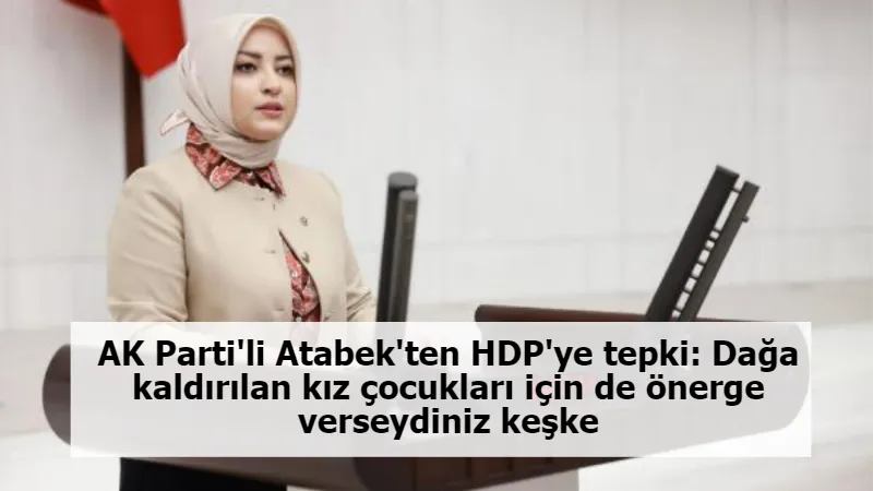 AK Parti'li Atabek'ten HDP'ye tepki: Dağa kaldırılan kız çocukları için de önerge verseydiniz keşke