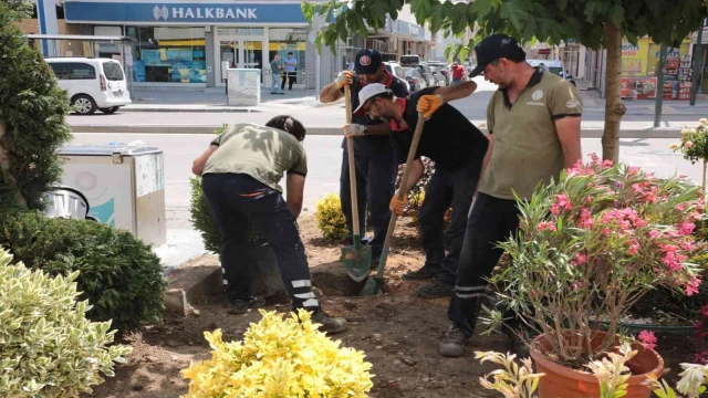 Gürsu’nun caddelerine rengarenk çiçeklerle yaz coşkusu