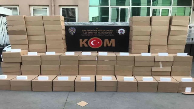 Hatay’da 1 milyon 460 bin adet kaçak makaron yakalandı