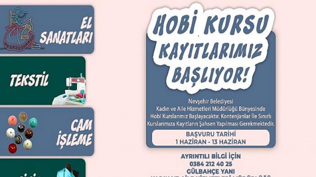 Kaçem’de Kadınlar İçin Hobi Kursları Başlıyor