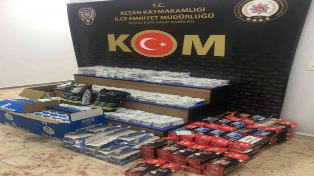 Keşan’da 53 bin doldurulmuş makaron ve kaçak tütün ele geçirildi