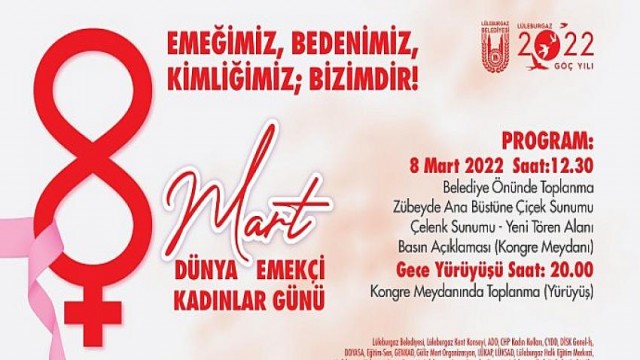 Lüleburgaz kadını 8 Mart’ta meydanlarda!