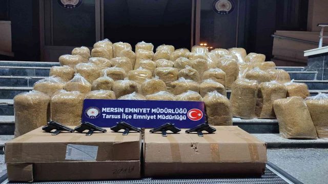 Mersin’de 5 tabanca ve 290 kilo kaçak tütün ele geçirildi