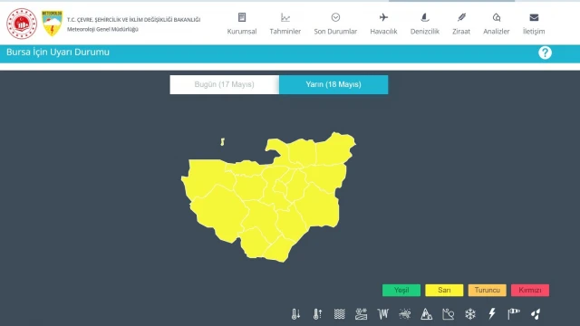 Meteorolojiden Bursa için sağanak uyarısı