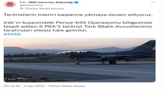 MSB: Pençe-Kilit bölgesinde 6 PKK’lı etkisiz hale getirildi