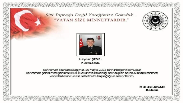 MSB: Zeytin Dalı bölgesinde havan saldırısında yaralanan asker şehit oldu