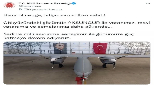 MSB’den ’AKSUNGUR İHA’ paylaşımı