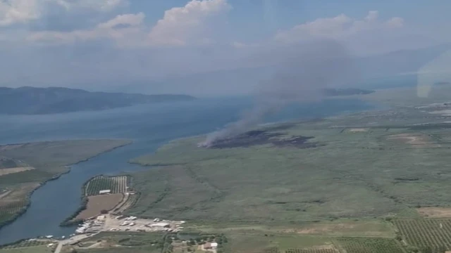 Muğla’da sazlık yangını