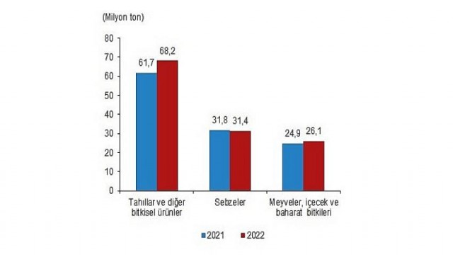 Tahıllar ve diğer bitkisel ürünler ile meyvelerin bir önceki yıla göre artacağı tahmin edildi