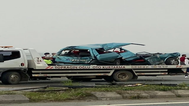 Trabzon’da 4 aracın karıştığı, 1 kişinin öldüğü zincirleme kaza kamerada