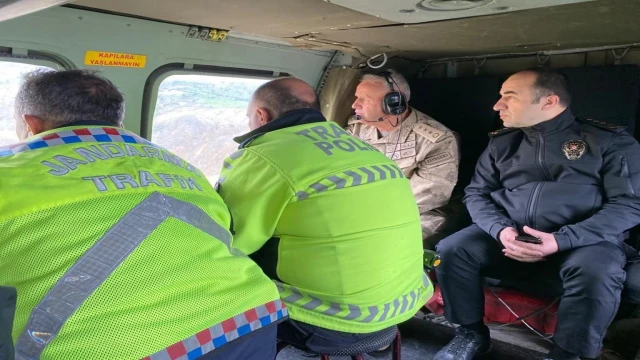 Tunceli’de havadan ve karadan trafik denetimi