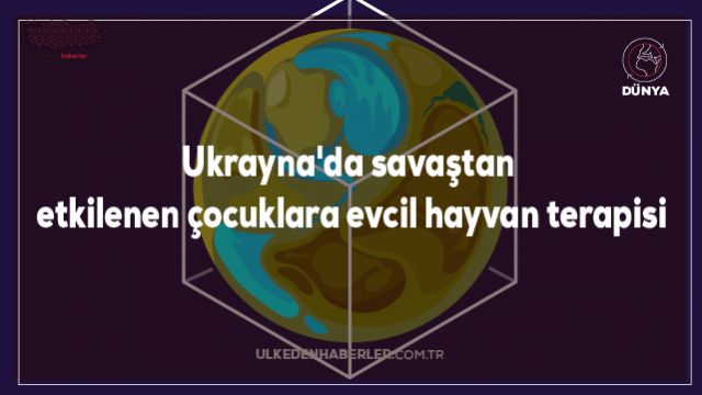 Ukrayna'da savaştan etkilenen çocuklara evcil hayvan terapisi