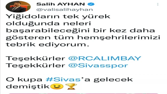 Vali Salih Ayhan yiğidoların kupa sevincine ortak oldu