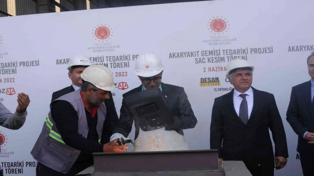 Yalova’da Akaryakıt Gemisi Tedariki Projesi sac kesim töreni