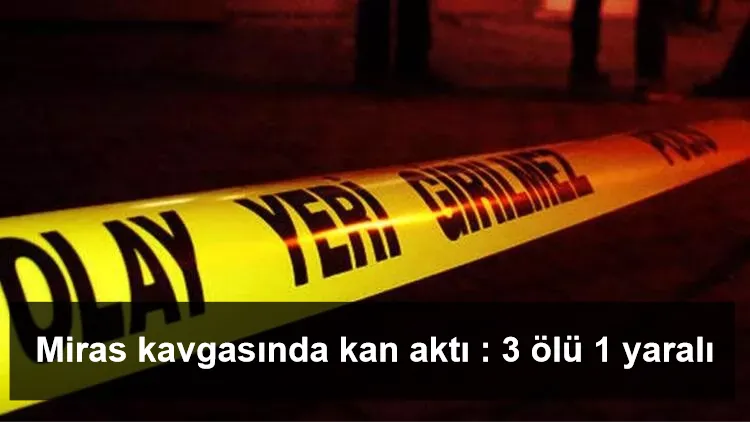 Miras kavgasında kan aktı : 3 ölü 1 yaralı