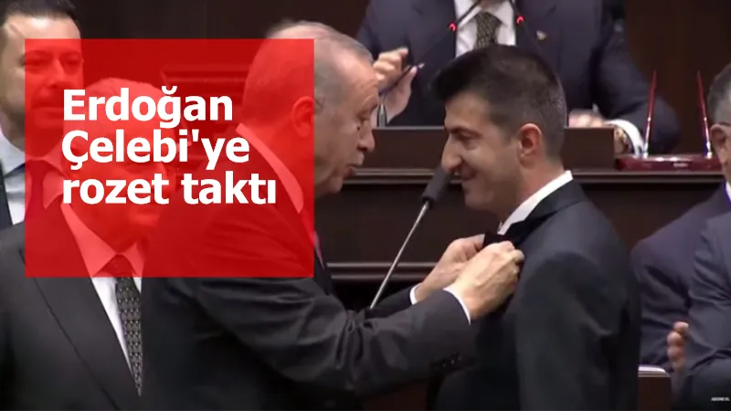 Erdoğan AK Parti’ye katılan İzmir Milletvekili Mehmet Ali Çelebi’ye rozet taktı