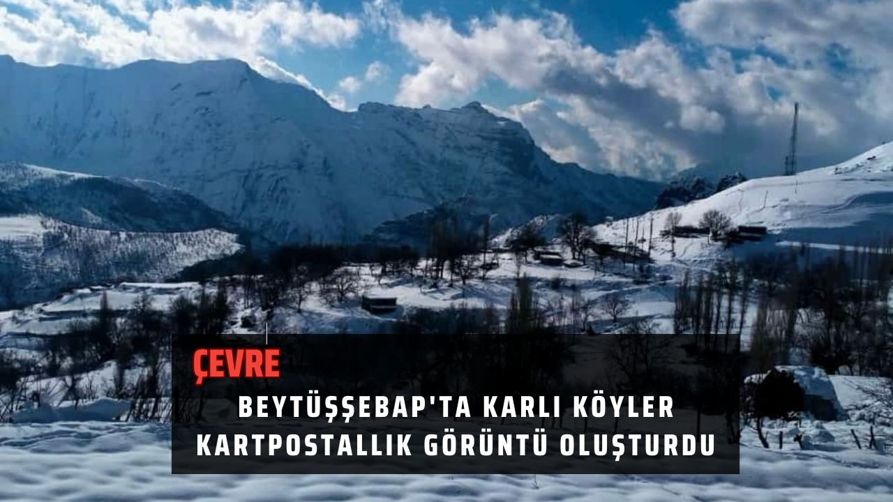 Beytüşşebap'ta karlı köyler kartpostallık görüntü oluşturdu